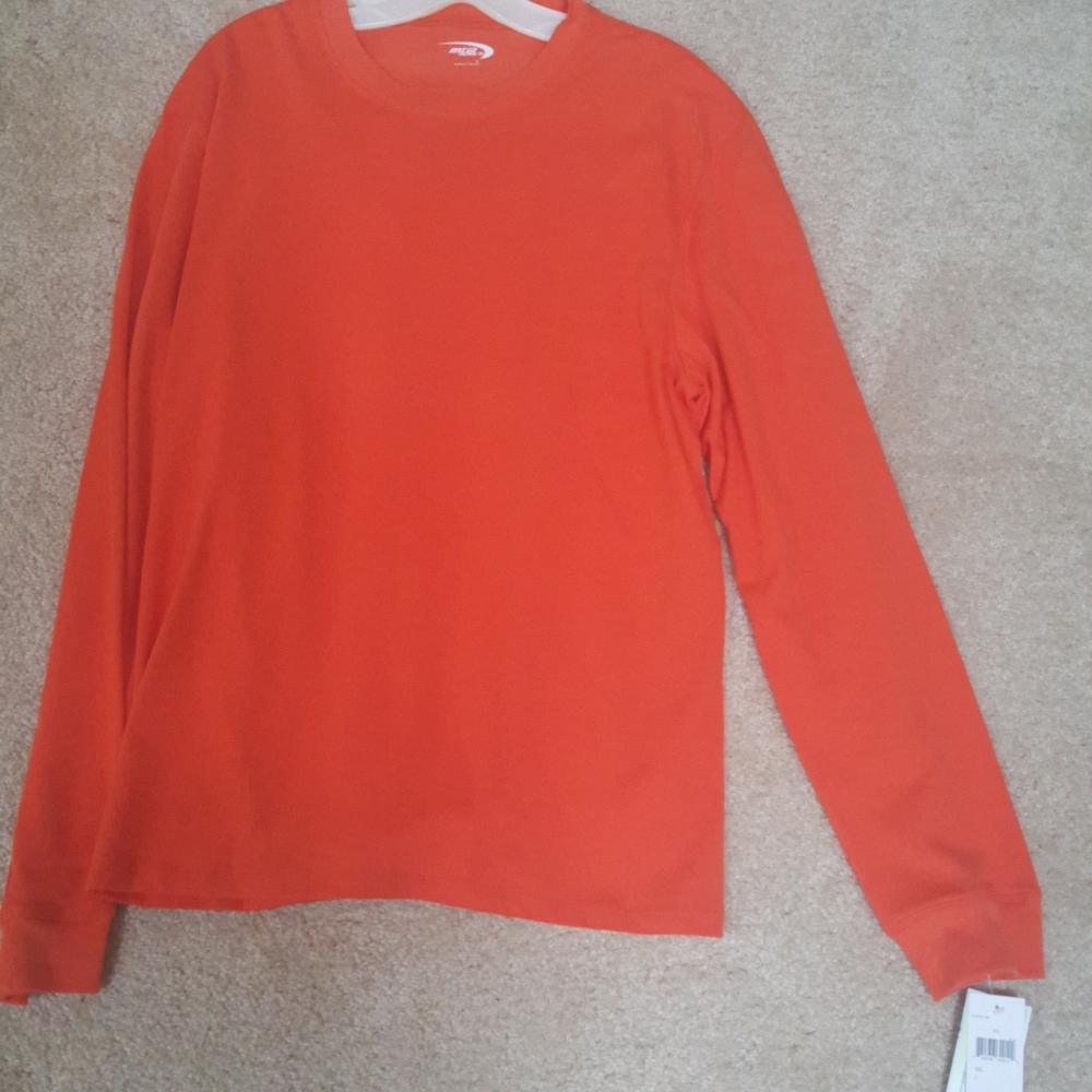 MTA men's sport XL nwt orange long-sleeved shirt New w tag